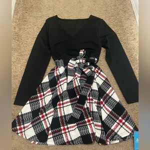 Cupshe Scallop Belted Gingham Dress